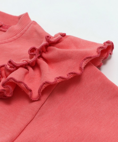 JAM & LINK（ジャムアンドリンク）の「肩フリルピグメント裏毛トレーナー（スウェット・キッズ・ミント/ピンク/ブラック・100cm/110cm/120cm/130cm/140cm/150cm/160cm）」の9枚目の写真