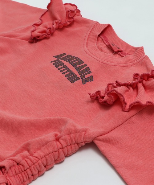 JAM & LINK（ジャムアンドリンク）の「肩フリルピグメント裏毛トレーナー（スウェット・キッズ・ミント/ピンク/ブラック・100cm/110cm/120cm/130cm/140cm/150cm/160cm）」の16枚目の写真