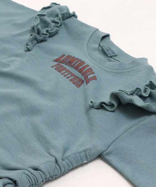 JAM & LINK（ジャムアンドリンク）の「肩フリルピグメント裏毛トレーナー（スウェット・キッズ・ミント/ピンク/ブラック・100cm/110cm/120cm/130cm/140cm/150cm/160cm）」の18枚目の写真