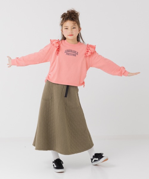 JAM & LINK（ジャムアンドリンク）の「肩フリルピグメント裏毛トレーナー（スウェット・キッズ・ミント/ピンク/ブラック・100cm/110cm/120cm/130cm/140cm/150cm/160cm）」の19枚目の写真