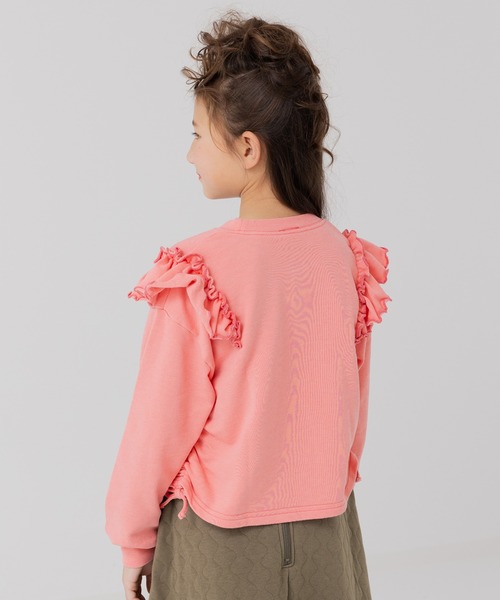 JAM & LINK（ジャムアンドリンク）の「肩フリルピグメント裏毛トレーナー（スウェット・キッズ・ミント/ピンク/ブラック・100cm/110cm/120cm/130cm/140cm/150cm/160cm）」の20枚目の写真