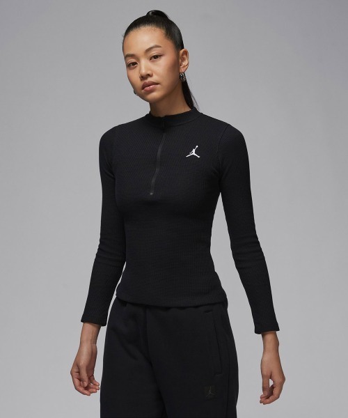 JORDAN BRAND(ジョーダンブランド)の「JORDAN BRAND AS W J LS KNIT TOP / ジョーダン ブランド ウィメンズ ジョーダン ニット L/S トップ / NIKE 【SP】(ニット/セーター・レディース・ブラウン/ブラック・M/S)」の1枚目の写真