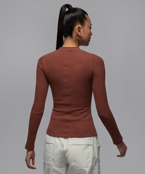 JORDAN BRAND(ジョーダンブランド)の「JORDAN BRAND AS W J LS KNIT TOP / ジョーダン ブランド ウィメンズ ジョーダン ニット L/S トップ / NIKE 【SP】(ニット/セーター・レディース・ブラウン/ブラック・M/S)」の5枚目の写真