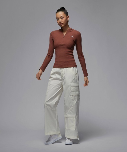 JORDAN BRAND(ジョーダンブランド)の「JORDAN BRAND AS W J LS KNIT TOP / ジョーダン ブランド ウィメンズ ジョーダン ニット L/S トップ / NIKE 【SP】(ニット/セーター・レディース・ブラウン/ブラック・M/S)」の3枚目の写真