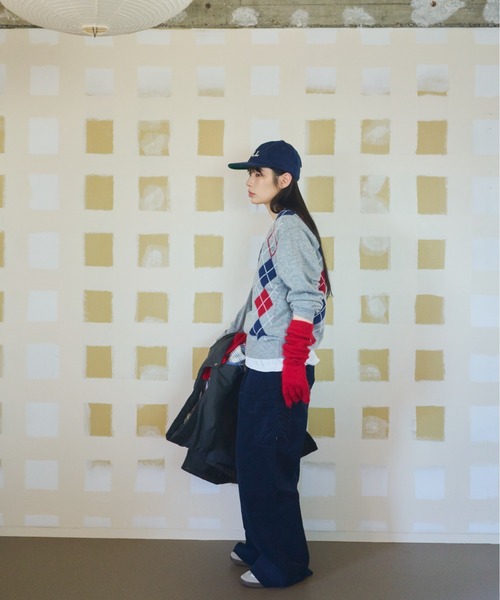 common gull products.(コモンガルプロダクツ)の「お隣さんのアーガイルニット(ニット/セーター・レディース・ネイビー/グレー系/レッド系・MEDIUM/LARGE)」の10枚目の写真