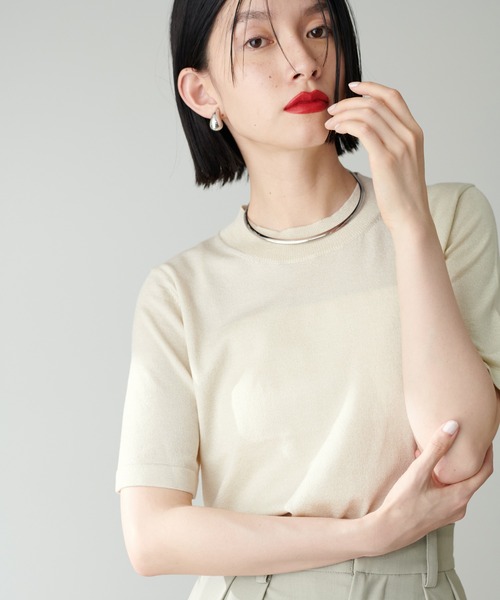 LARUTA(ラルータ)の「【LARUTA】シンプルラメニット(ニット/セーター・レディース・ライトベージュ/ブラック/ライトグレー/オレンジ・FREE)」の3枚目の写真