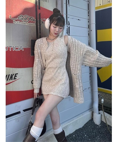 シャーベットアンサンブルニットミニワンピース（ワンピース）｜Darich