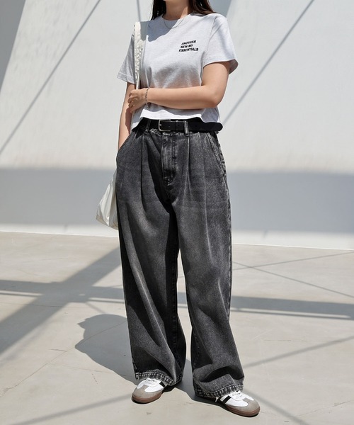 ANME(アンメ)の「【新色追加】ANME刺繍ロゴミニTシャツ(Tシャツ/カットソー・レディース・ホワイト×ブラック/グレー系その他/ホワイト×レッド/ホワイト×ブルー/ブラック×ホワイト/ライトグレー系/ベージュ系その他/ホワイト×グレー・M/L)」の13枚目の写真