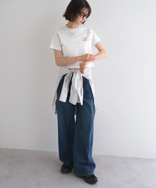 ANME(アンメ)の「【新色追加】ANME刺繍ロゴミニTシャツ(Tシャツ/カットソー・レディース・ホワイト×ブラック/グレー系その他/ホワイト×レッド/ホワイト×ブルー/ブラック×ホワイト/ライトグレー系/ベージュ系その他/ホワイト×グレー・M/L)」の22枚目の写真