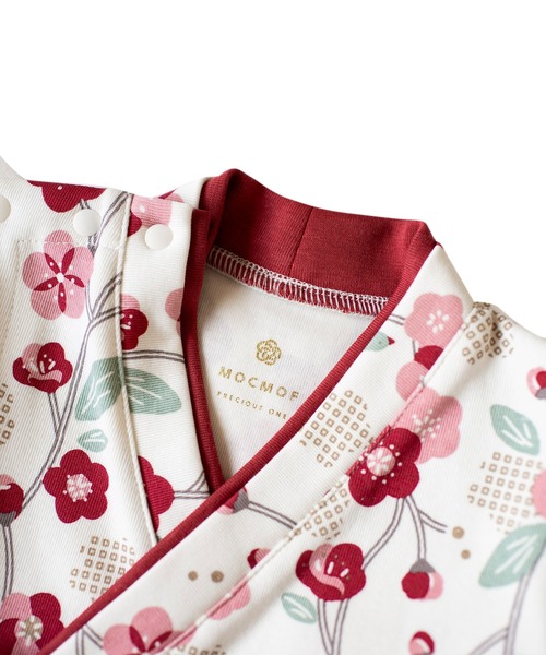 mocmof(モクモフ)の「mocmof 袴ロンパース (うめ柄) レッド 80(ロンパース・キッズ・レッド・80cm)」の10枚目の写真