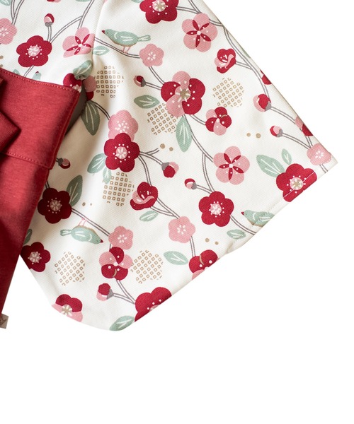 mocmof(モクモフ)の「mocmof 袴ロンパース (うめ柄) レッド 80(ロンパース・キッズ・レッド・80cm)」の9枚目の写真