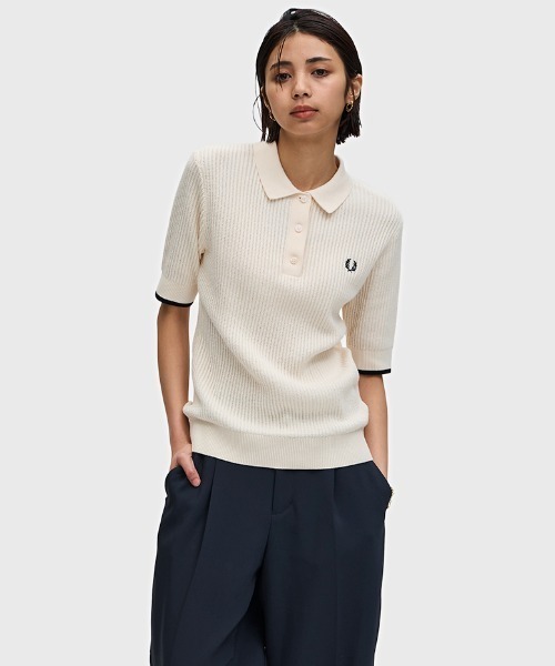 セール】Mesh Knit Polo Shirt／メッシュニットポロシャツ
