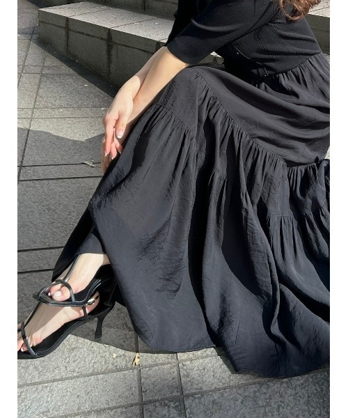 LILY BROWN（リリーブラウン）の「アシメカラーニットコンビワンピース（ワンピース・レディース・ブラック/ライトグレー/ピンク・FREE）」の6枚目の写真