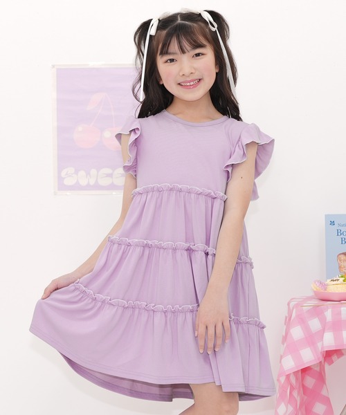 Bee des Bee（ビーデスビー）の「ティアードワンピース（ワンピース・キッズ・ピンク/ライトパープル/ブラック・140cm/110cm/130cm/120cm/100cm/150cm）」の2枚目の写真
