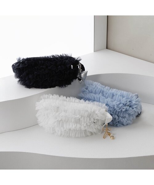 algy(アルジー)の「シアーフリルボディBAG(ショルダーバッグ・キッズ・オフホワイト/ブラック/サックスブルー・FREE)」の12枚目の写真