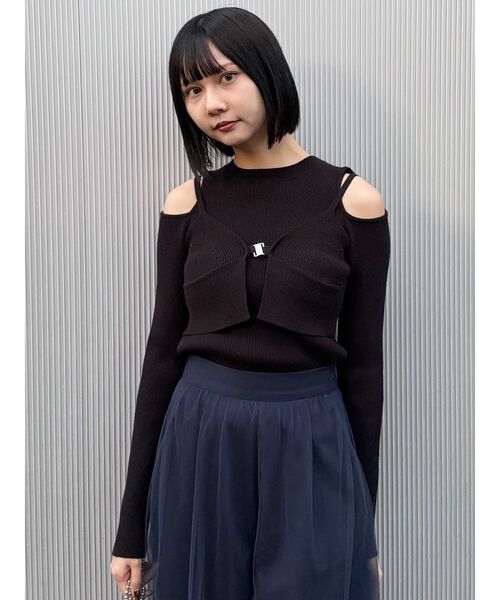 MURUA(ムルーア)の「フロントホックカットアウトニット(ニット/セーター・レディース・ピンク/ブラック/アイボリー・FREE)」の17枚目の写真
