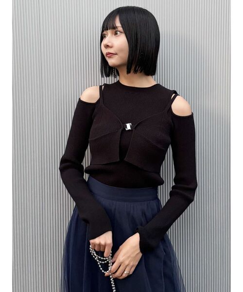 MURUA(ムルーア)の「フロントホックカットアウトニット(ニット/セーター・レディース・ピンク/ブラック/アイボリー・FREE)」の18枚目の写真