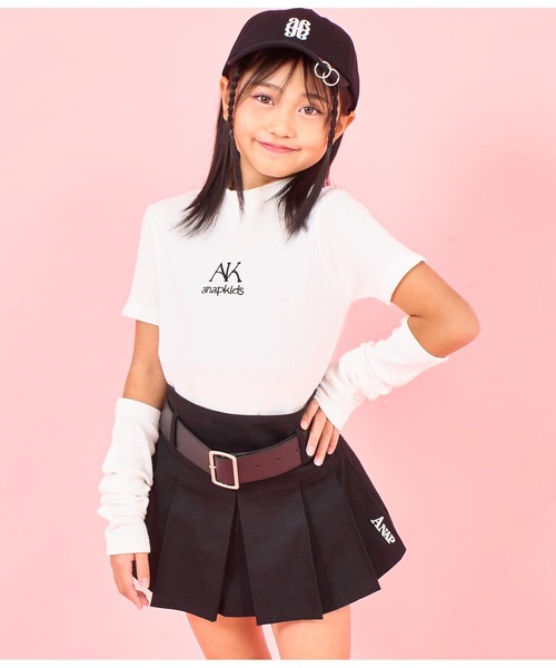 ANAP kids（アナップキッズ）の「【ジュニアお揃い】ベルト付プリーツスカート（スカート・キッズ・ブラック/グレー/ベージュ・110cm/120cm/130cm）」の9枚目の写真