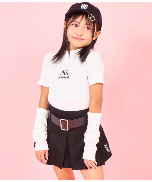 ANAP kids（アナップキッズ）の「【ジュニアお揃い】ベルト付プリーツスカート（スカート・キッズ・ブラック/グレー/ベージュ・110cm/120cm/130cm）」の10枚目の写真