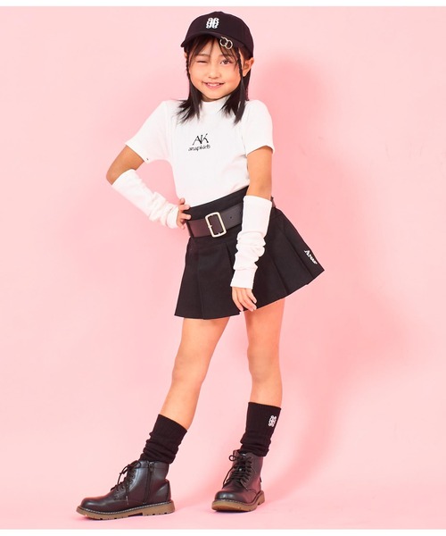 ANAP kids（アナップキッズ）の「【ジュニアお揃い】ベルト付プリーツスカート（スカート・キッズ・ブラック/グレー/ベージュ・110cm/120cm/130cm）」の11枚目の写真