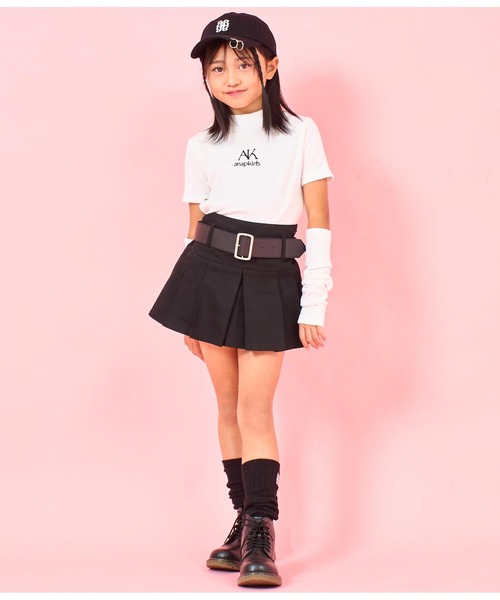 ANAP kids（アナップキッズ）の「【ジュニアお揃い】ベルト付プリーツスカート（スカート・キッズ・ブラック/グレー/ベージュ・110cm/120cm/130cm）」の12枚目の写真
