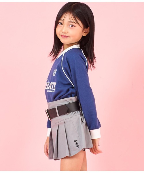 ANAP kids（アナップキッズ）の「【ジュニアお揃い】ベルト付プリーツスカート（スカート・キッズ・ブラック/グレー/ベージュ・110cm/120cm/130cm）」の16枚目の写真