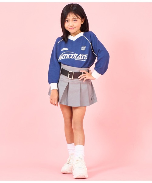 ANAP kids（アナップキッズ）の「【ジュニアお揃い】ベルト付プリーツスカート（スカート・キッズ・ブラック/グレー/ベージュ・110cm/120cm/130cm）」の18枚目の写真