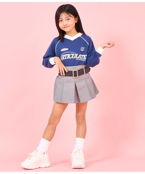 ANAP kids（アナップキッズ）の「【ジュニアお揃い】ベルト付プリーツスカート（スカート・キッズ・ブラック/グレー/ベージュ・110cm/120cm/130cm）」の19枚目の写真