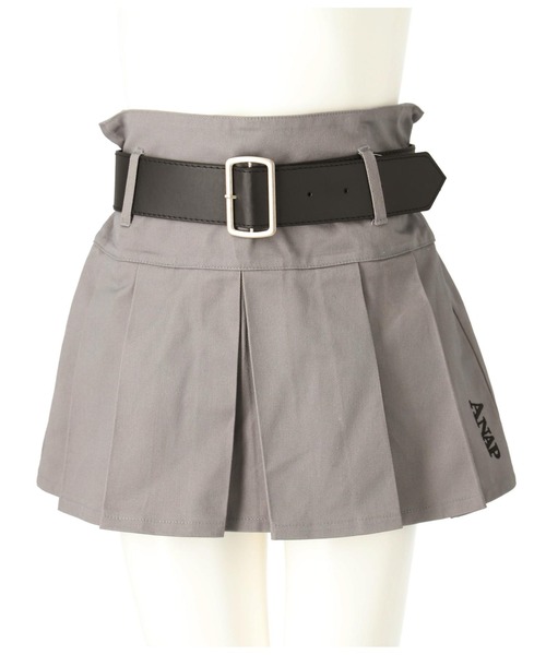 ANAP kids（アナップキッズ）の「【ジュニアお揃い】ベルト付プリーツスカート（スカート・キッズ・ブラック/グレー/ベージュ・110cm/120cm/130cm）」の4枚目の写真