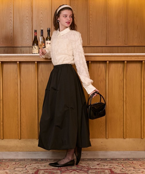 BONLECILL noir】ランダムタックAラインバルーンスカート（スカート