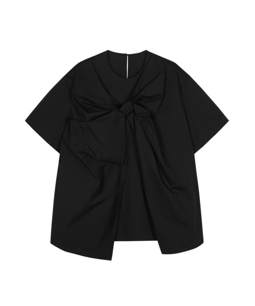 JNBY(ジェーエヌビーワイ)の「Breeze Tie Asym Shirt / リボンシャツブラウス(シャツ/ブラウス・レディース・ブラック/ホワイト・40/38/36)」の18枚目の写真