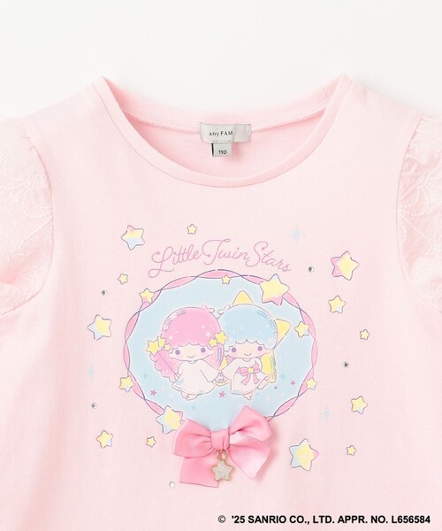ANY（エニィ）の「【any FAM× リトルツインスターズ 】キキ＆ララ 袖レースTシャツ（Tシャツ/カットソー・キッズ・ホワイト系/サックスブルー系/ピンク系・90/100/110/120/130）」の12枚目の写真