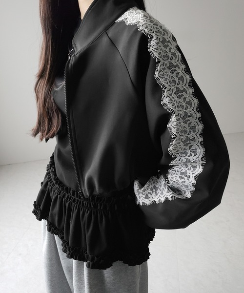 me+em select(ミームセレクト)の「【 3color 】裾フリルレイヤード長袖トップス / hem frill layered long sleeve tops(Tシャツ/カットソー・レディース・グレー/ブラック/ホワイト・FREE)」の8枚目の写真