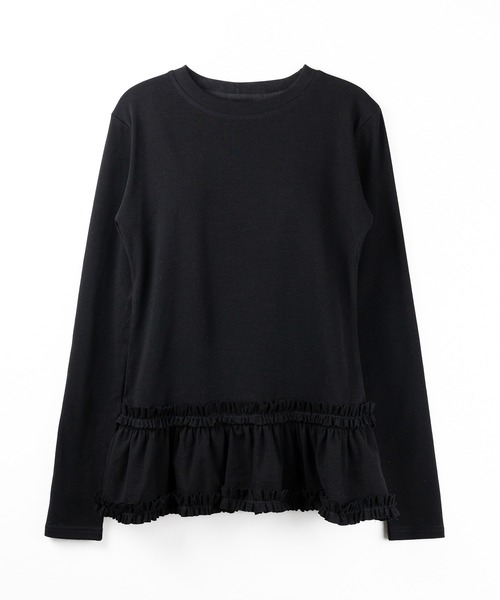 3color 】裾フリルレイヤード長袖トップス / hem frill layered long 3color 】裾フリルレイヤード長袖トップス / hem frill layered long