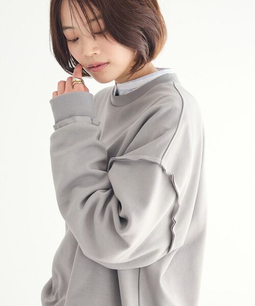 CRAFT STANDARD BOUTIQUE（クラフトスタンダードブティック）の「【ユニセックス】ダブルフェイスカットオフスウェット（スウェット・レディース・グレー/ブラック/ベージュ・L/S/M）」の3枚目の写真