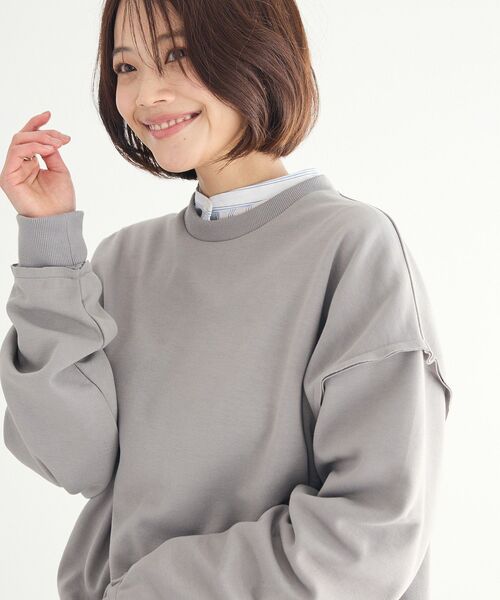 CRAFT STANDARD BOUTIQUE（クラフトスタンダードブティック）の「【ユニセックス】ダブルフェイスカットオフスウェット（スウェット・レディース・グレー/ブラック/ベージュ・L/S/M）」の5枚目の写真