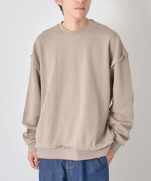 CRAFT STANDARD BOUTIQUE（クラフトスタンダードブティック）の「【ユニセックス】ダブルフェイスカットオフスウェット（スウェット・レディース・グレー/ブラック/ベージュ・L/S/M）」の22枚目の写真