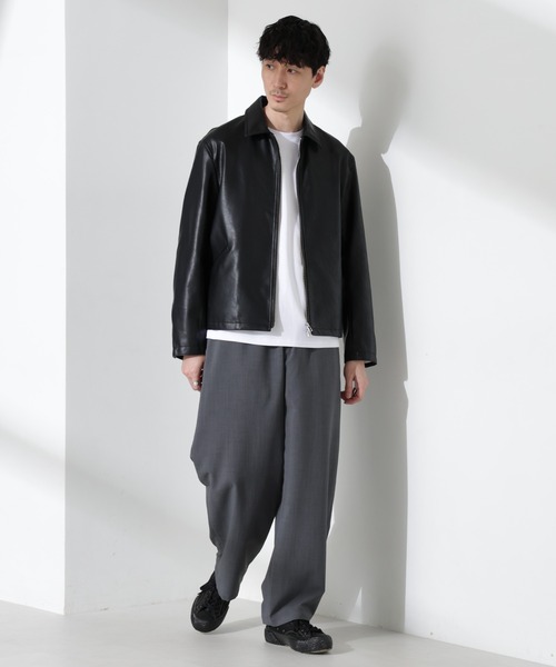 NANO universe（ナノユニバース）の「ヴィンテージライクフェイクレザーブルゾン（ブルゾン・メンズ・ブラック/ブラウン・M/L）」の7枚目の写真