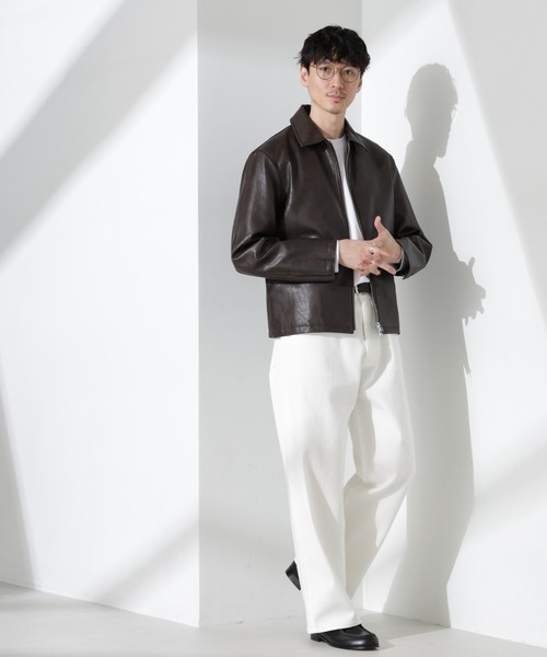 NANO universe（ナノユニバース）の「ヴィンテージライクフェイクレザーブルゾン（ブルゾン・メンズ・ブラック/ブラウン・M/L）」の15枚目の写真