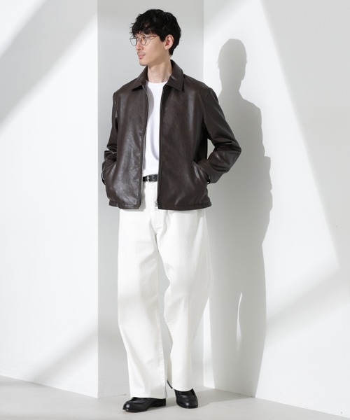 NANO universe（ナノユニバース）の「ヴィンテージライクフェイクレザーブルゾン（ブルゾン・メンズ・ブラック/ブラウン・M/L）」の16枚目の写真