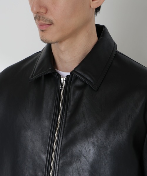 NANO universe（ナノユニバース）の「ヴィンテージライクフェイクレザーブルゾン（ブルゾン・メンズ・ブラック/ブラウン・M/L）」の21枚目の写真