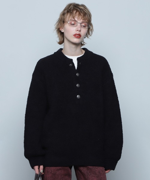 ROSE BUD(ローズバッド)の「(GENE HEAVENS)コンチョボタン モコモコ ヘンリーネックトップス(ニット/セーター・レディース・ホワイト/ブラック/ベージュ・ONE SIZE)」の20枚目の写真