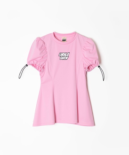 HOLIDAY(ホリデイ)の「FAST DRY JERSEY BALLOON SLEEVE BLOUSE ファストドライジャージバルーンスリーブブラウス(Tシャツ/カットソー・レディース・ブラック/レモンイエロー/ピンク・ONE SIZE)」の2枚目の写真