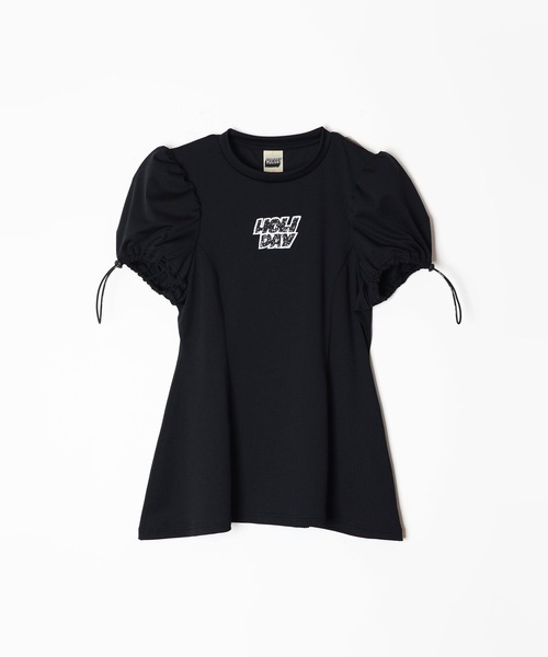 HOLIDAY(ホリデイ)の「FAST DRY JERSEY BALLOON SLEEVE BLOUSE ファストドライジャージバルーンスリーブブラウス(Tシャツ/カットソー・レディース・ブラック/レモンイエロー/ピンク・ONE SIZE)」の3枚目の写真