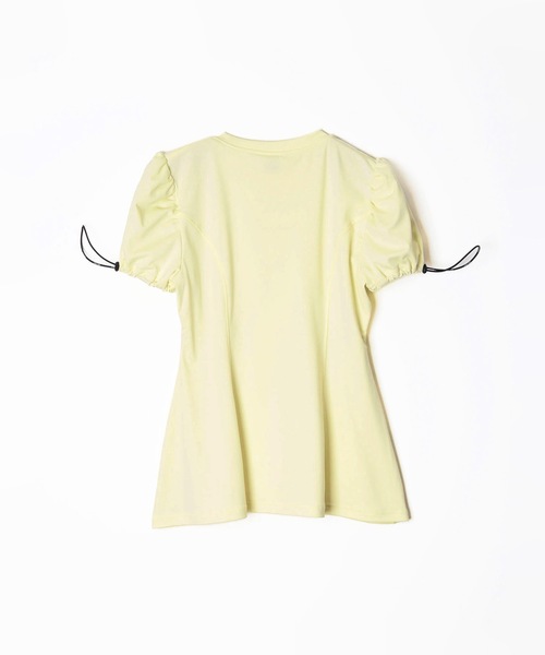 HOLIDAY(ホリデイ)の「FAST DRY JERSEY BALLOON SLEEVE BLOUSE ファストドライジャージバルーンスリーブブラウス(Tシャツ/カットソー・レディース・ブラック/レモンイエロー/ピンク・ONE SIZE)」の4枚目の写真