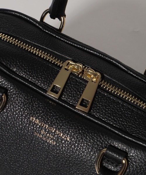 CHRISTIAN VILLA（クリスチャンヴィラ）の「【CHRISTIAN VILLA/クリスチャンヴィラ】 シュリンクレザー ミニボストン 2WAYショルダーバッグ（ボストンバッグ・レディース・ブラック/アイボリー/グレー・FREE）」の16枚目の写真