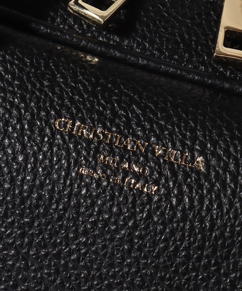 CHRISTIAN VILLA（クリスチャンヴィラ）の「【CHRISTIAN VILLA/クリスチャンヴィラ】 シュリンクレザー ミニボストン 2WAYショルダーバッグ（ボストンバッグ・レディース・ブラック/アイボリー/グレー・FREE）」の15枚目の写真