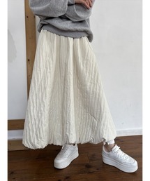 Day and Grade | 【最旬バルーンシルエット】キルティングパンプキンスカート ボリュームスカート / ロング丈 / アイボリー・オフホワイト(スカート)