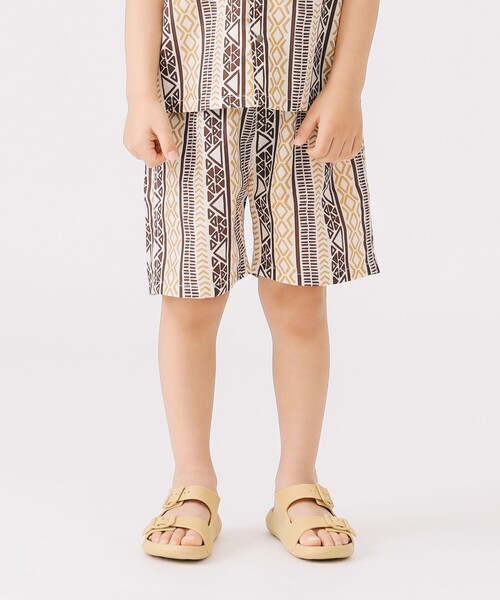 B:MING by BEAMS(ビーミングバイビームス)の「【セットアップ対応】エスニック 柄 ショーツ 2025SS(100~140cm)(その他パンツ・キッズ・ネイビー/ブラウン・110/130/100/120/140)」の1枚目の写真