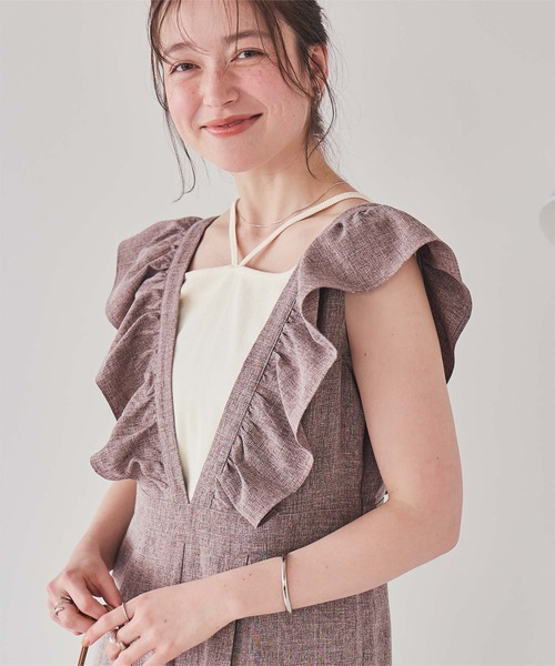 titivate（ティティベイト）の「前後2wayデザインリブタンクトップ（タンクトップ・レディース・グレイッシュベージュ/アイボリー/ブラック/ブラウン/チャコール/イエロー・S/M/L）」の21枚目の写真